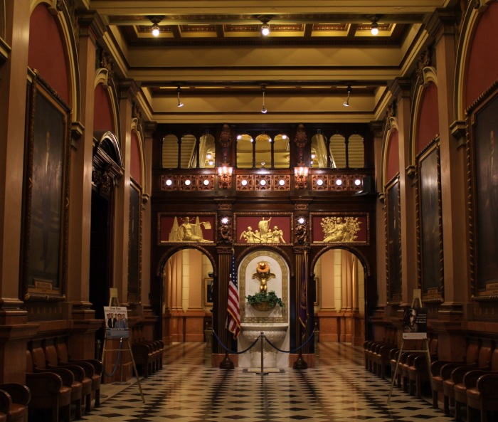 Entry hall at the Masonic Temple